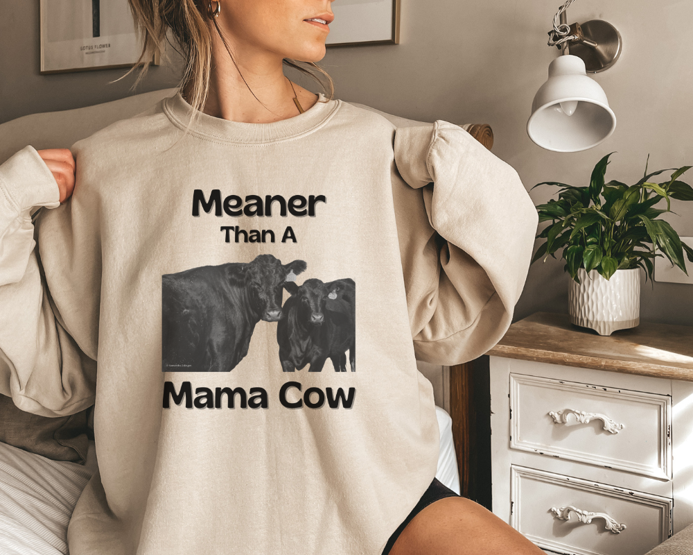 Meaner Than A Mama Cow Unisex Heavy Blend™ Crewneck Sweatshirt