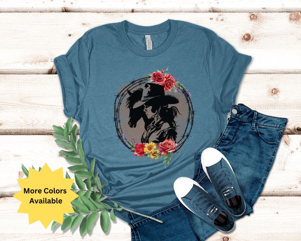 Cowgirl Horse Shirt, Unisex Jersey Short Sleeve Tee