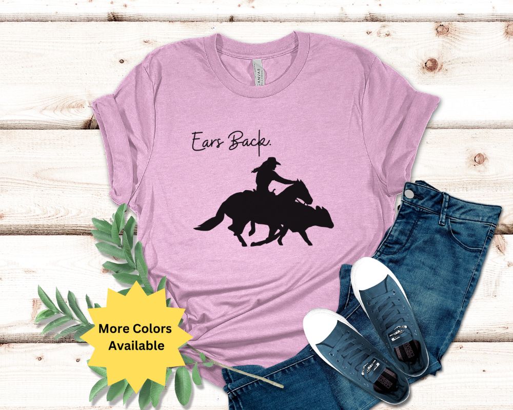 Ears Back, Woman and Cowhorse, Unisex Jersey Short Sleeve Tee