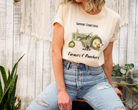 Support Your Local Farmers & Ranchers Unisex Jersey Short Sleeve Tee